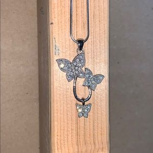 Jeweled butterfly necklace